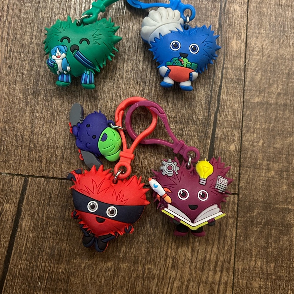AHA Kids Heart Challenge Character Keychain Jump For Heart Lot 4 Characters